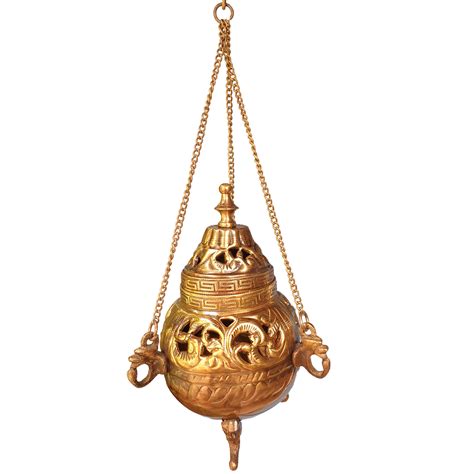 Vintage Style Large Brass Hanging Incense Cone Burner - 15.5cm Tall ...