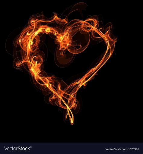 Fire Heart Royalty Free Vector Image Vectorstock