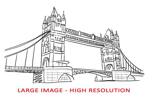 London Tower Bridge Sketch Drawing Grafica Di Topstar · Creative Fabrica