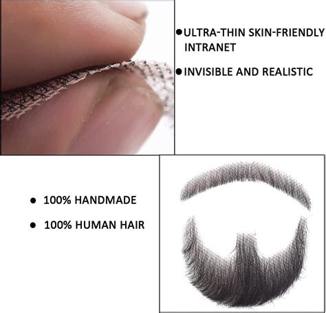 Buy Fake Beard Realistic 100 Human Hair Full Hand Tied Facial Hair Black Goatee False Beards