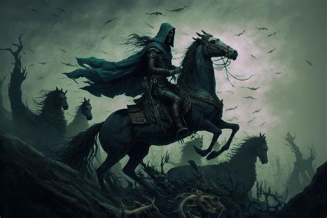 Premium Photo Grim Reaper On The Horse The Horseman Grim Reaper