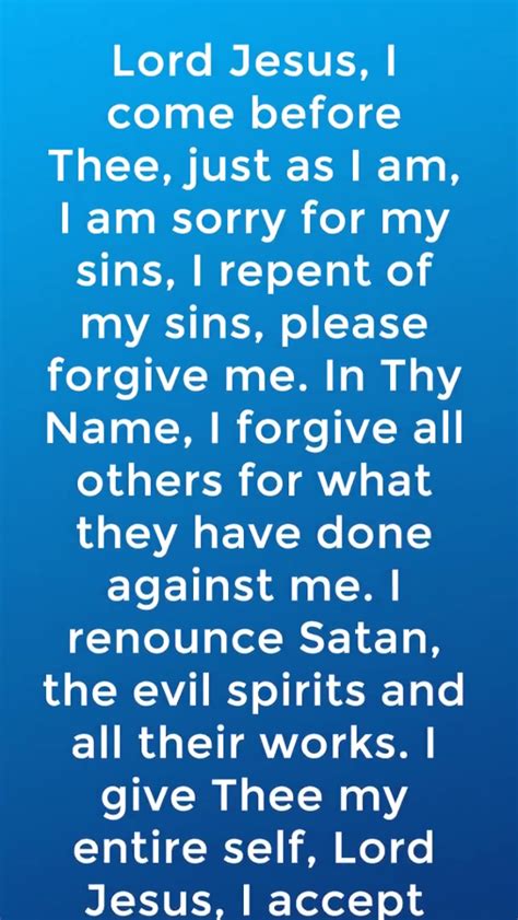 Powerful Prayer To The Lord Jesus For The Forgiveness Of Sins Prayer