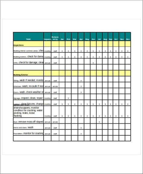 Free 25 Maintenance Checklist Samples And Templates In Ms Word Pdf