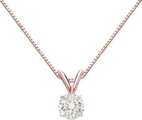 Rose Gold Diamond Solitaire Necklace Diamond Solitaire Necklace