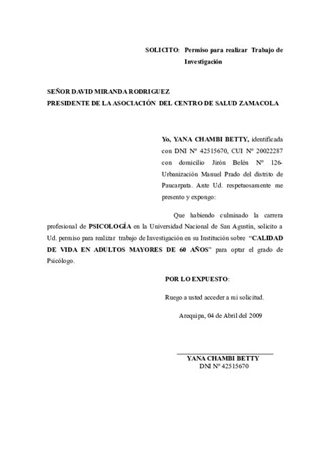 Peticion Modelo De Carta De Solicitud De Permiso Municipal Le Carte