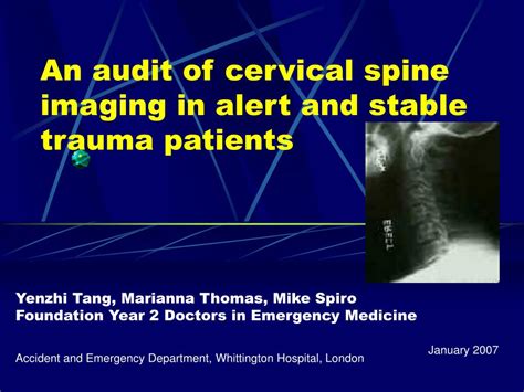 Ppt An Audit Of Cervical Spine Imaging In Alert And Stable Trauma Patients Powerpoint