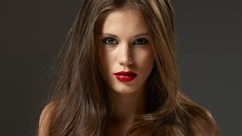 Free Download Hd Wallpaper Brunettes Women Closeup Models Lips Little Caprice Hegreart