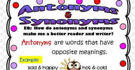Opposite Synonyms And Antonyms Clip Art Word Png 1200x630px