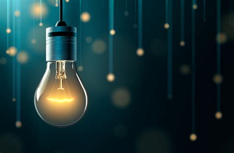 Light Bulb With Hanging Lights Background Stock Photo Download Image