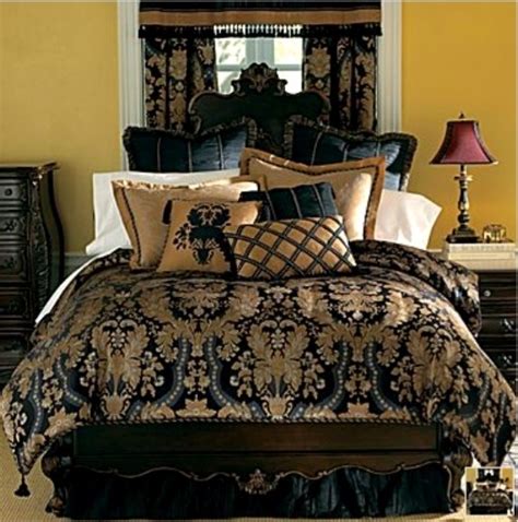 New Classic Royal Blackgold Luxurious Comforter Set King Ebay