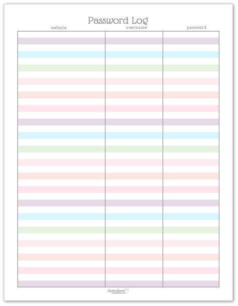 Colourful Address Book And Password Log Printables