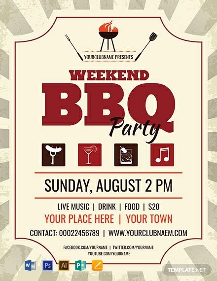 weekend bbq flyer template word psd apple pages