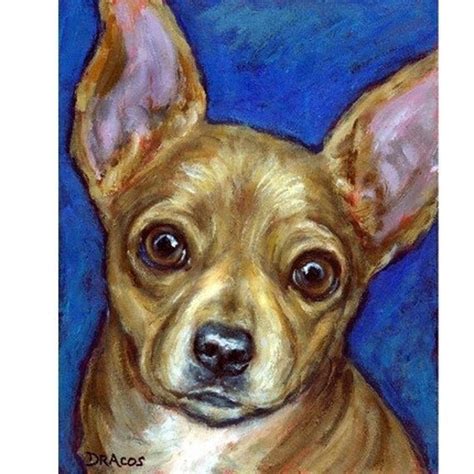Chihuahua Dog Art Print Of Original Painting By Dottie Dracos