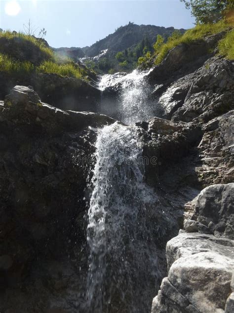 Waterfall At Mountain Hiking Tour To Schildenstein Mountain Bavaria