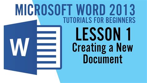 Microsoft Word 2013 Tutorial Creating A New Document Lesson 1 Youtube