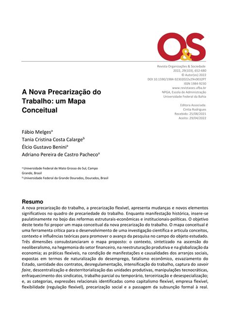 A Precarização Do Trabalho Informal Redação