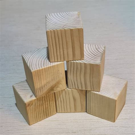 6cm X 6cm Pine Painted Wooden Cubes Blocks Natural Wood Etsy Uk