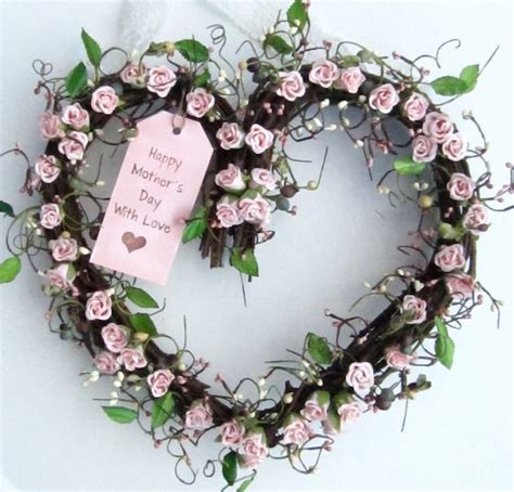 Heart Shaped Wreath Pink Roses Spring Wreath By Laurelsbylaurie