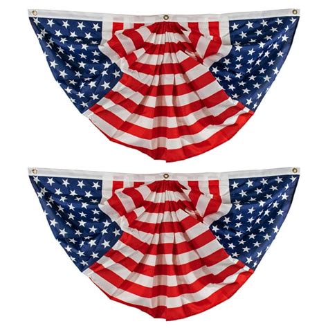 2 Pack Usa Flag Bunting Two Easy Hang Pleated American Flags Indoor