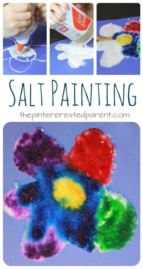 Watercolor And Salt Paintings Salt Painting Preschool Art Projects