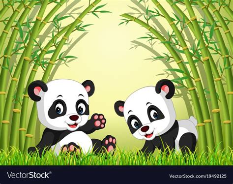 Two Pandas In The Bamboo Forest