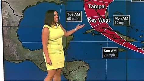 Felicia Combs 070321 Short Tight Yellow Dress Weather Channel