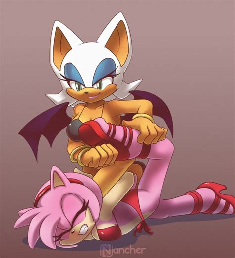 Rule Girls Amy Rose Female Female Only Fight Fighting Nancher Pink Fur Pink Hair Rouge The