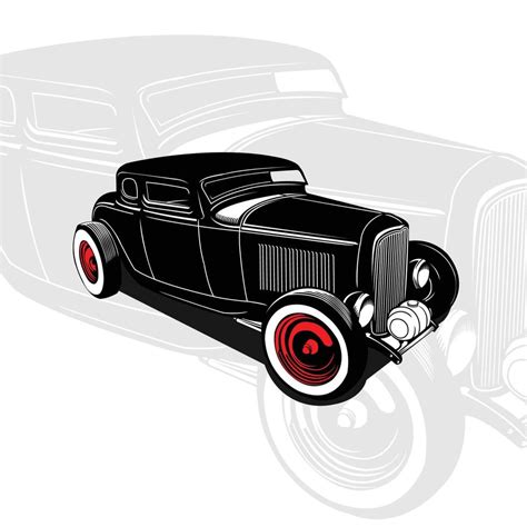 Template Of Hot Rod Car Logo HotRod Vector Emblem 7396665 Vector Art
