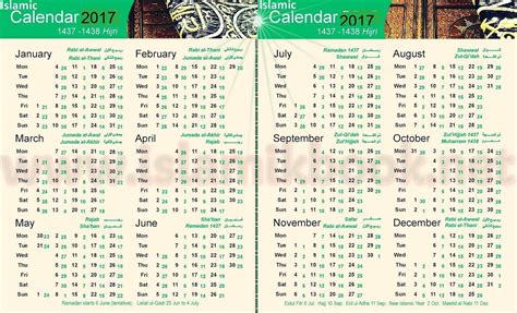 Hijri Calendar 2017 Templates Free Printable