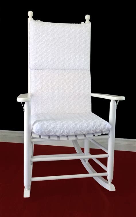 Soft White Rocking Chair Cushion Cover Fluffy Rocking Chair