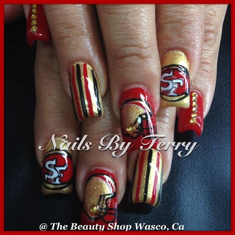 49ers Gel Nails Nails Sports Nails 49ers Nails