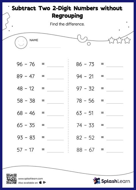 Subtraction Without Regrouping Worksheets Worksheets For Kindergarten