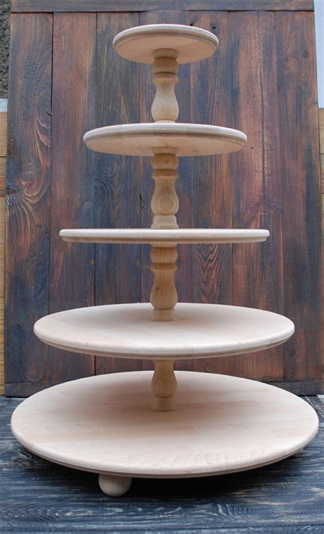 All Sizes 5 Tiered Wooden Wedding Cake Standcupcake Stand Etsy