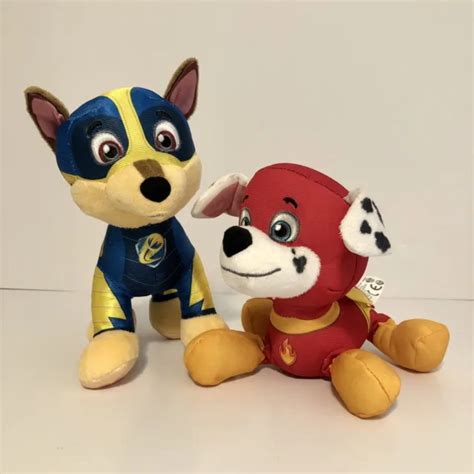 Paw Patrol Mighty Pups Super Paws Chase Marshall 8” Stuffed Animal