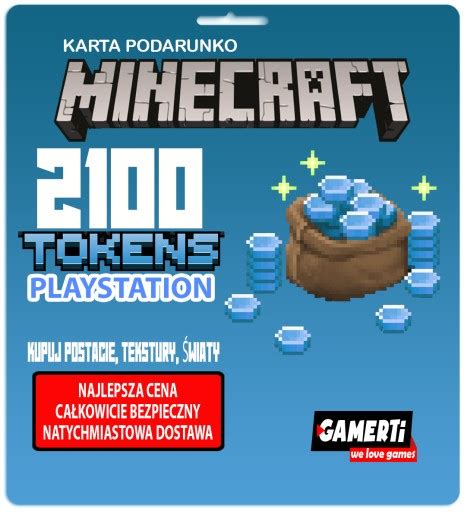 Karta Minecraft Tokens 2100 Playstation Stan Nowy 9999 Zł