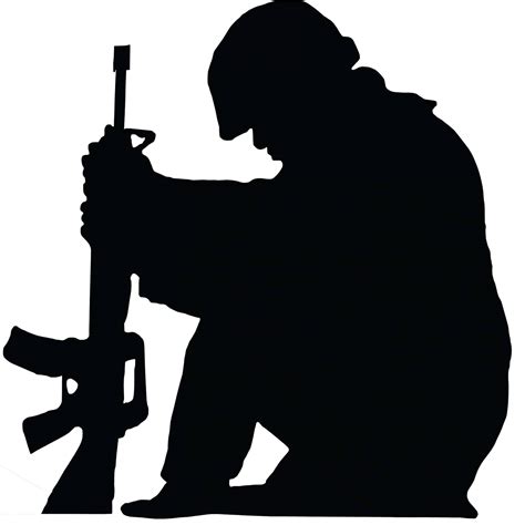 Military Silhouette Kneeling