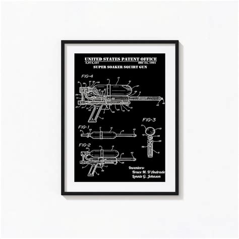 Super Soaker Squirt Gun Patent Print Wall Art Vintage Etsy