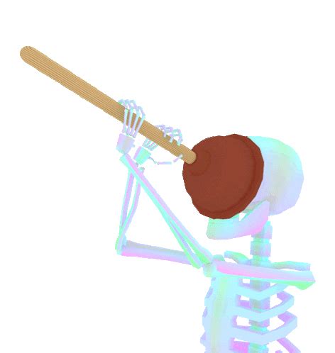 Spooky Skeleton Sticker Spooky Skeleton Plunger Gif