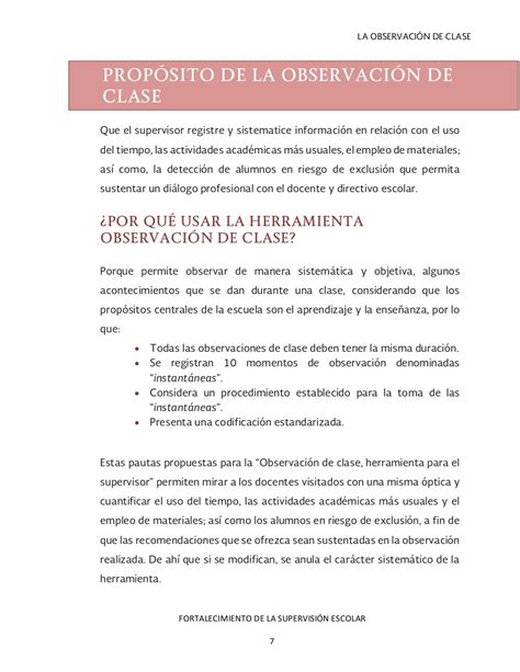 Manual De Observacion De Clase