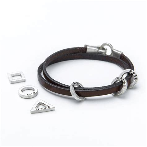 Rugged Leather Mens Charm Bracelet By Kimberley Selwood