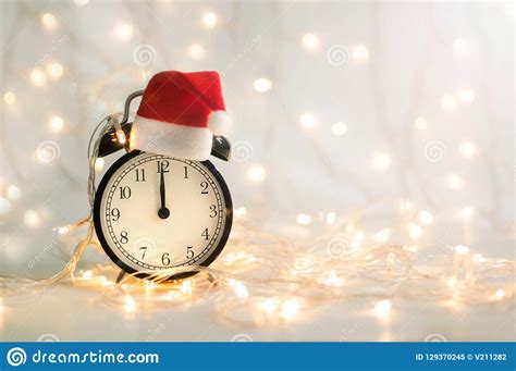 New Year Alarm Clock Showing Midnight Time Stock Image Image Of Happy