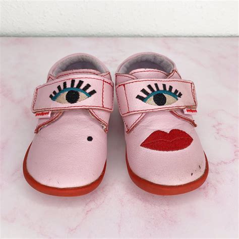 Pediped Shoes Cindy Pink Faces Leather Grip N Go Size 22 Or 6 65 Infant