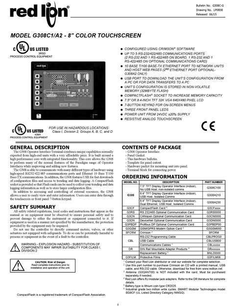 Red Lion G308c1a2 Manual Pdf Download Manualslib
