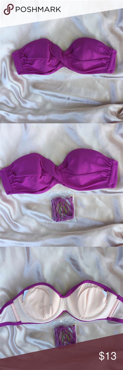 Victorias Secret Bandeau Bikini Top Never Worn Purple Bandeau Bikini