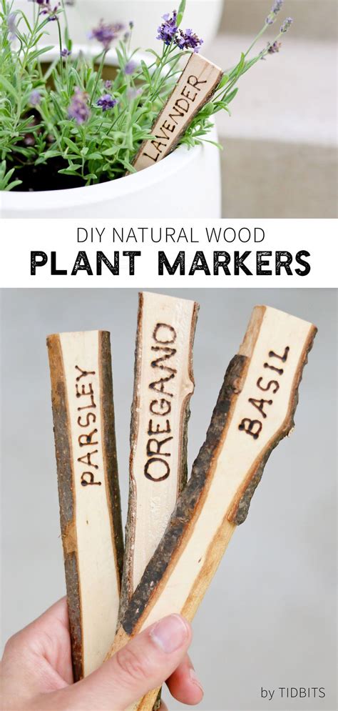 How To Make Natural Wood Plant Markers Tidbits Plant Markers Plant