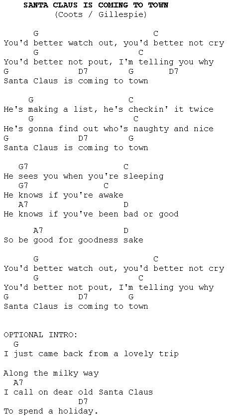 Are you ready for christmas? Santa Claus Is Coming To Town Lyrics