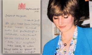 Princess Diana Letters Expected To Fetch £20k At Auction Daily Mail