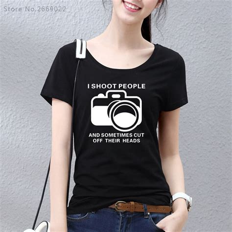 2017 Women T Shirts I Shoot People T Shirts Funny Photographer Camera