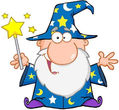 Funny Wizard Waving With Magic Wand Halloween Clipart Free Halloween