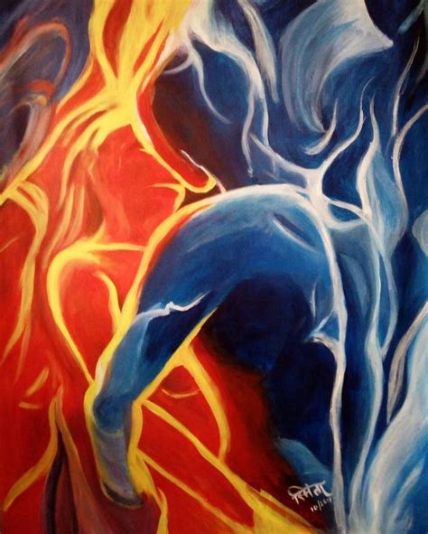 Fire And Ice Painting Fire Painting Painting Art Projects Painting